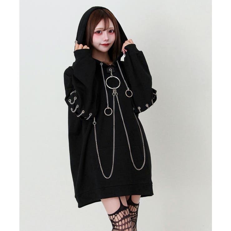 ビッグリングチェーンパーカー 量産型 地雷系 夢展望 | DearMyLove | 詳細画像4 