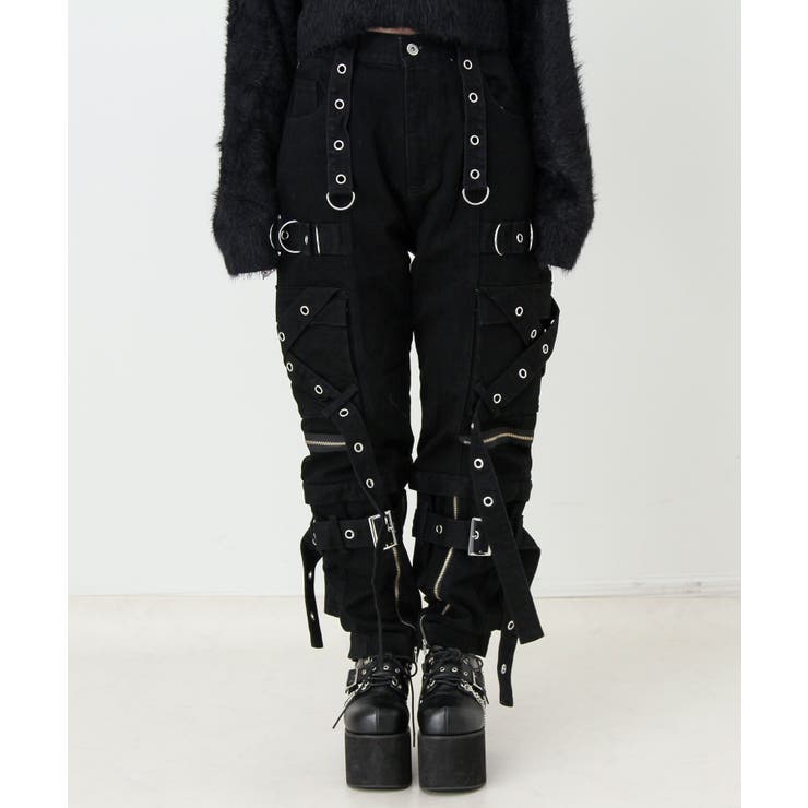 2WAYボンデージデニムパンツ 量産型 地雷系 夢展望 | DearMyLove | 詳細画像3 