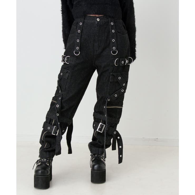 2WAYボンデージデニムパンツ 量産型 地雷系 夢展望 | DearMyLove | 詳細画像9 