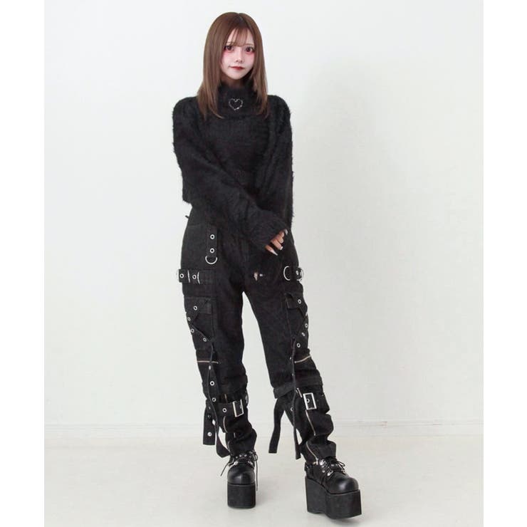 2WAYボンデージデニムパンツ 量産型 地雷系 夢展望 | DearMyLove | 詳細画像12 