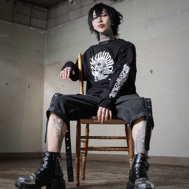 DearMyLove 地雷量産 上下2点 2WAYボンデージデニムパンツ 量産型 地雷系 夢展望[品番