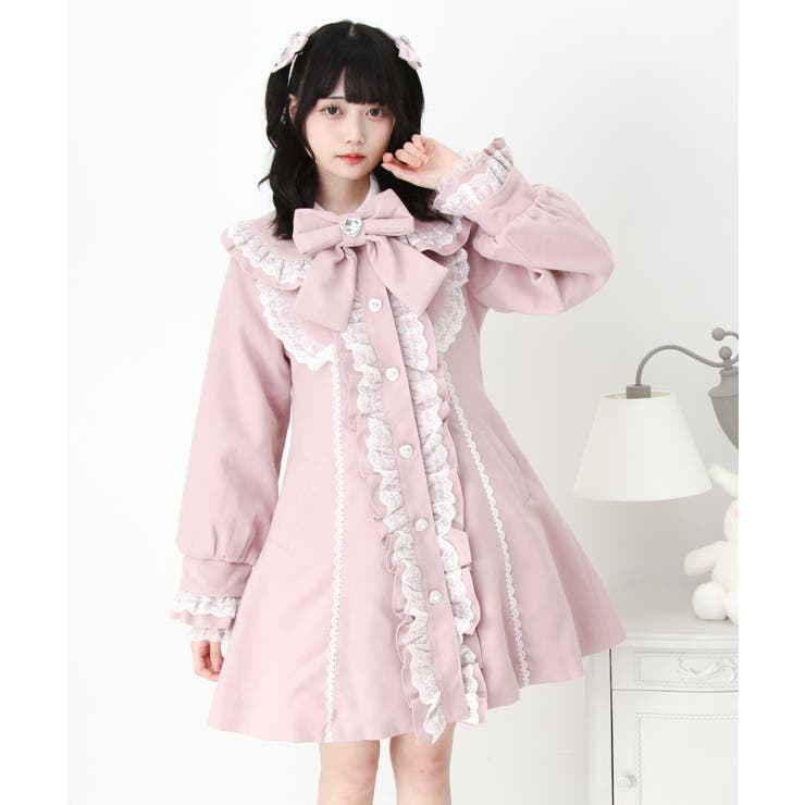 丸襟ヨークリボンフリルコート 量産型 地雷系 夢展望 | DearMyLove | 詳細画像4 