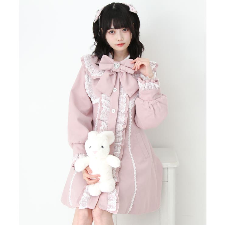 丸襟ヨークリボンフリルコート 量産型 地雷系 夢展望 | DearMyLove | 詳細画像6 