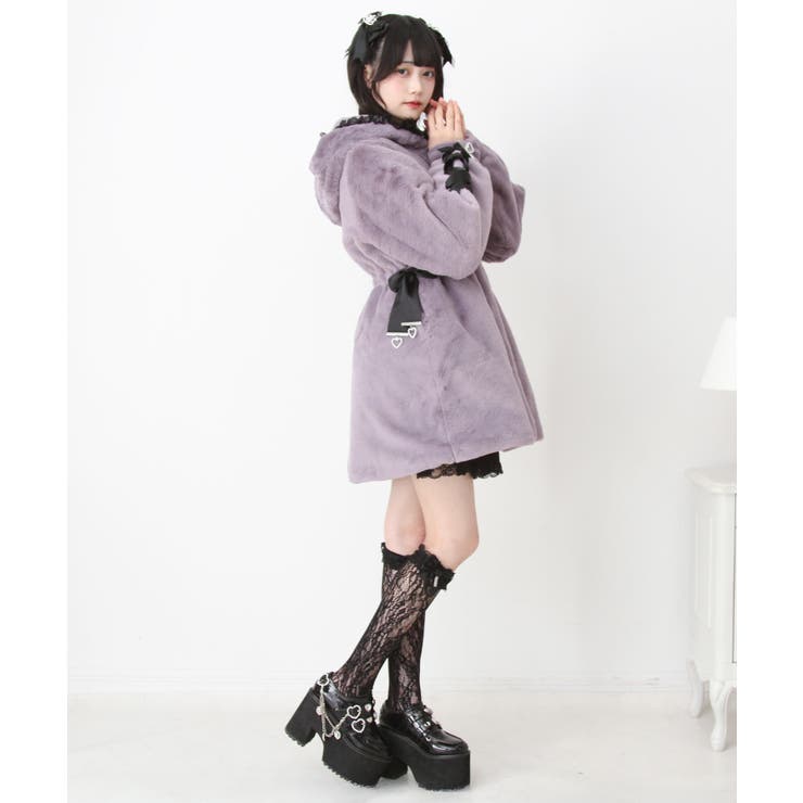 選べるフードデザインフレアファーコート 量産型 地雷系 夢展望 | DearMyLove | 詳細画像16 