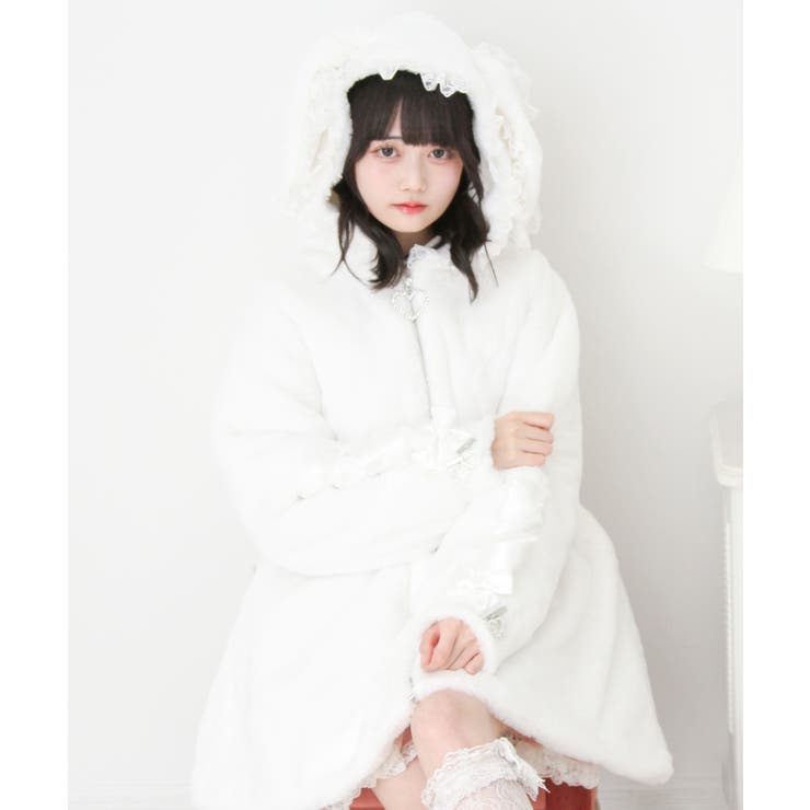 選べるフードデザインフレアファーコート 量産型 地雷系 夢展望 | DearMyLove | 詳細画像38 