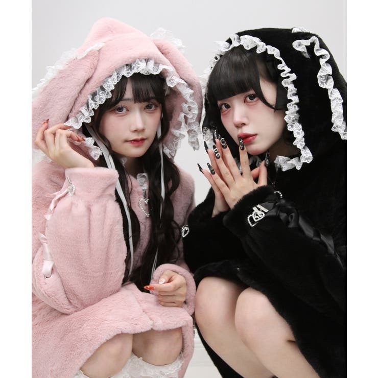 選べるフードデザインフレアファーコート 量産型 地雷系 夢展望 | DearMyLove | 詳細画像50 