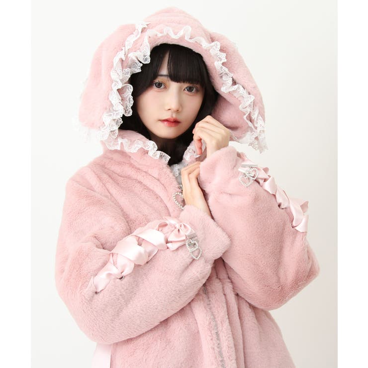 選べるフードデザインフレアファーコート 量産型 地雷系 夢展望 | DearMyLove | 詳細画像52 