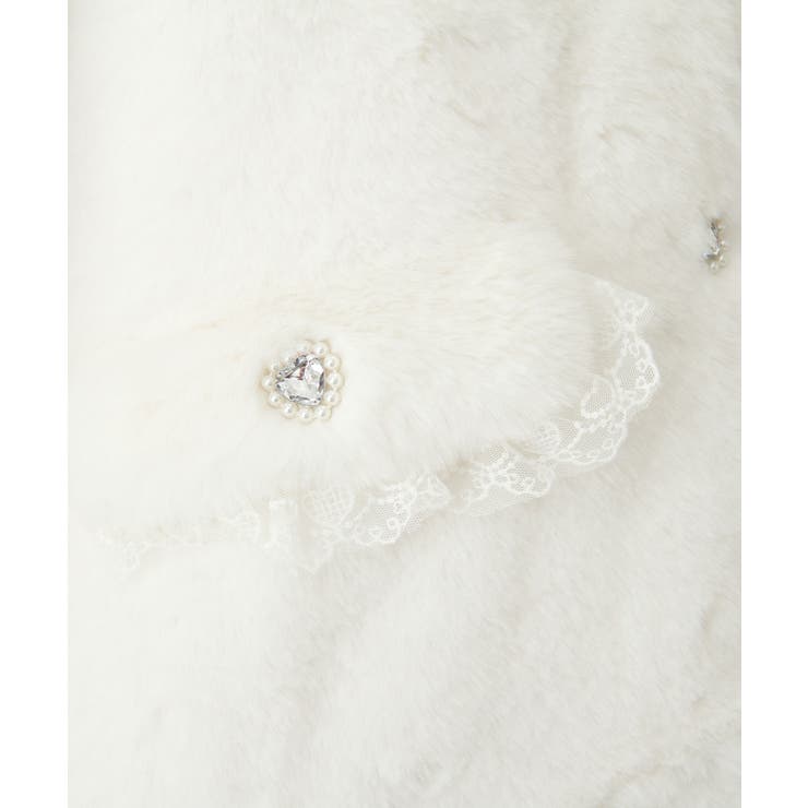 キラキラビジュー襟デザインファーコート 量産型 地雷系 夢展望 | DearMyLove | 詳細画像10 