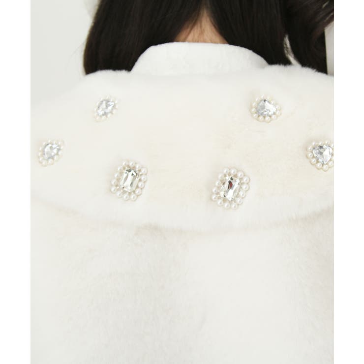 キラキラビジュー襟デザインファーコート 量産型 地雷系 夢展望 | DearMyLove | 詳細画像12 