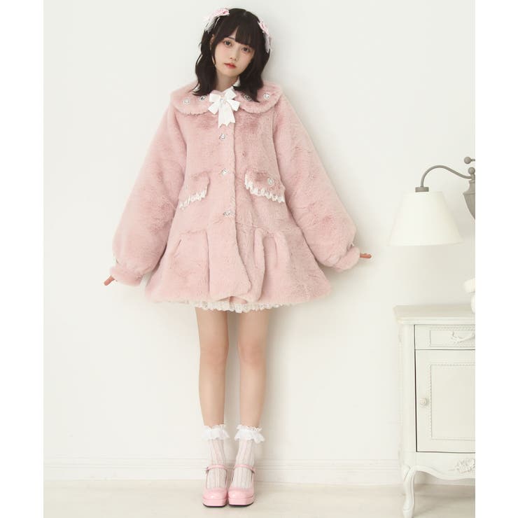 量産 地雷系 ワンピース ファーコート 可愛い 量産 地雷系 ワンピース