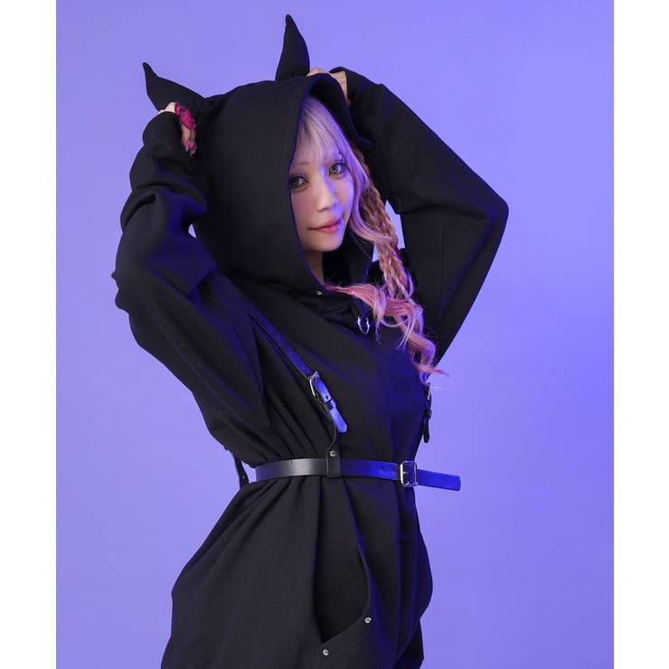【ギフト】 上質スウェットデビル悪魔の角耳付きオーバースウェットorZIP ジャケット・アウター