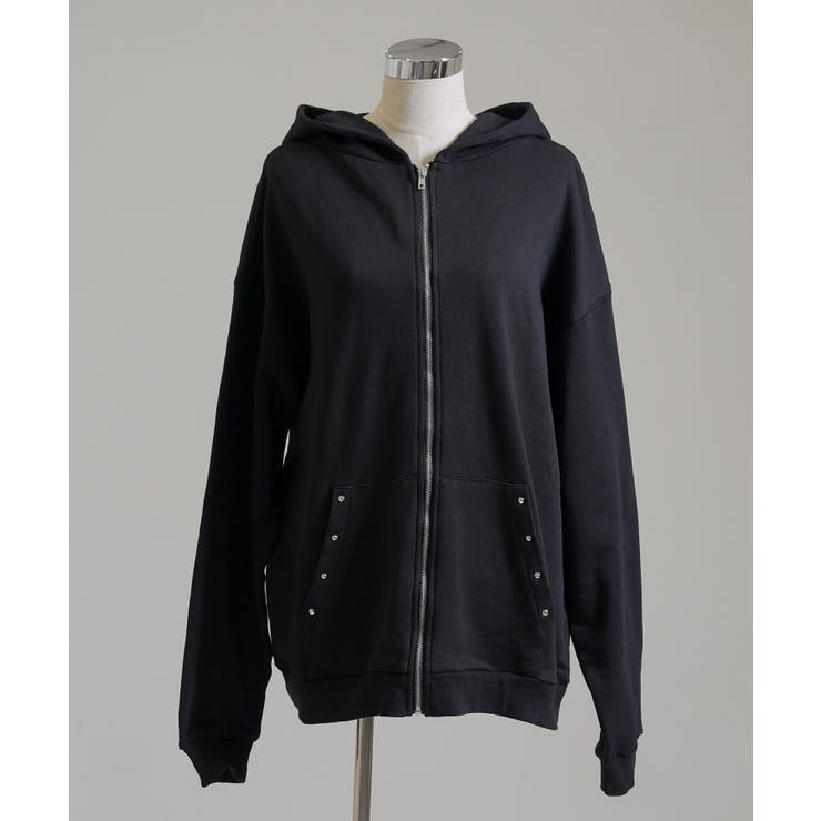上質スウェットデビル悪魔の角耳付きオーバースウェットorZIP
