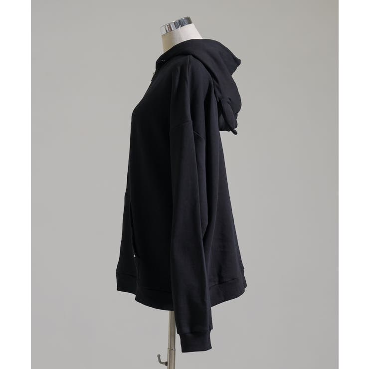 上質スウェットデビル悪魔の角耳付きオーバースウェットorZIP