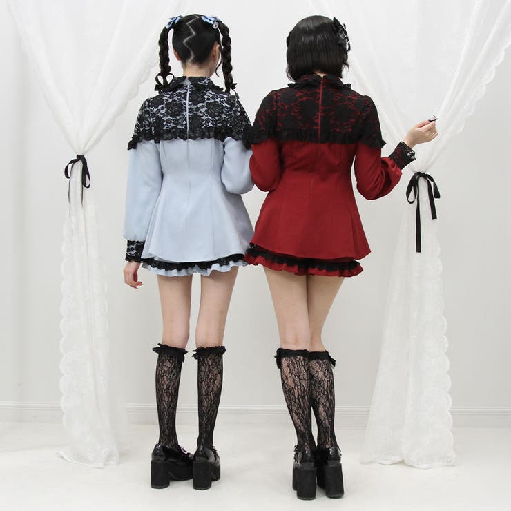 キラキラハートビジューレース重ねフリルセットアップ 量産型 地雷系 夢展望 | DearMyLove | 詳細画像14 