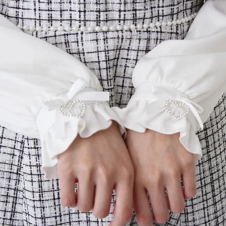 ハートパールお嬢様ツイードワンピース 量産型 地雷系 夢展望 | DearMyLove | 詳細画像6 