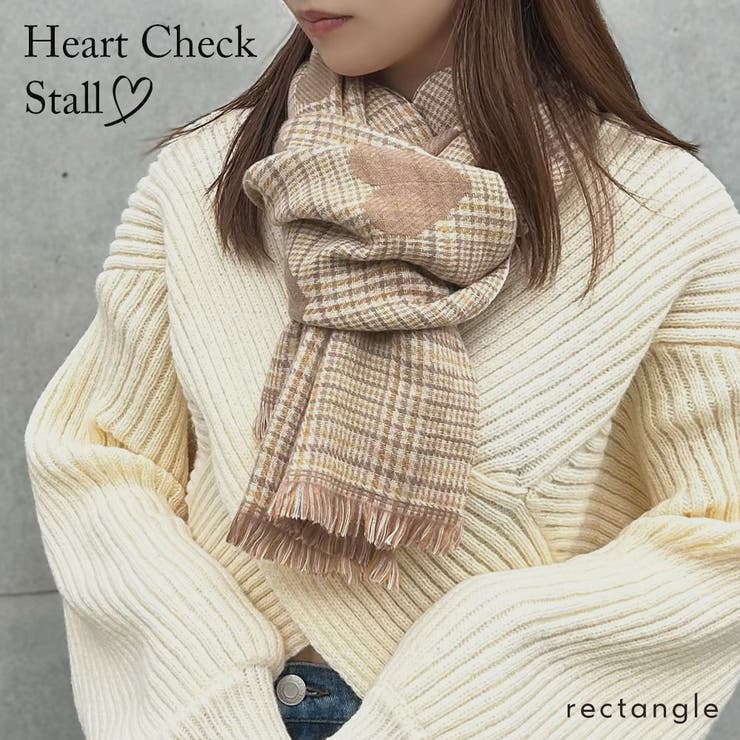 ハートチェック柄ストール 韓国 夢展望 | 夢展望 | 詳細画像1 