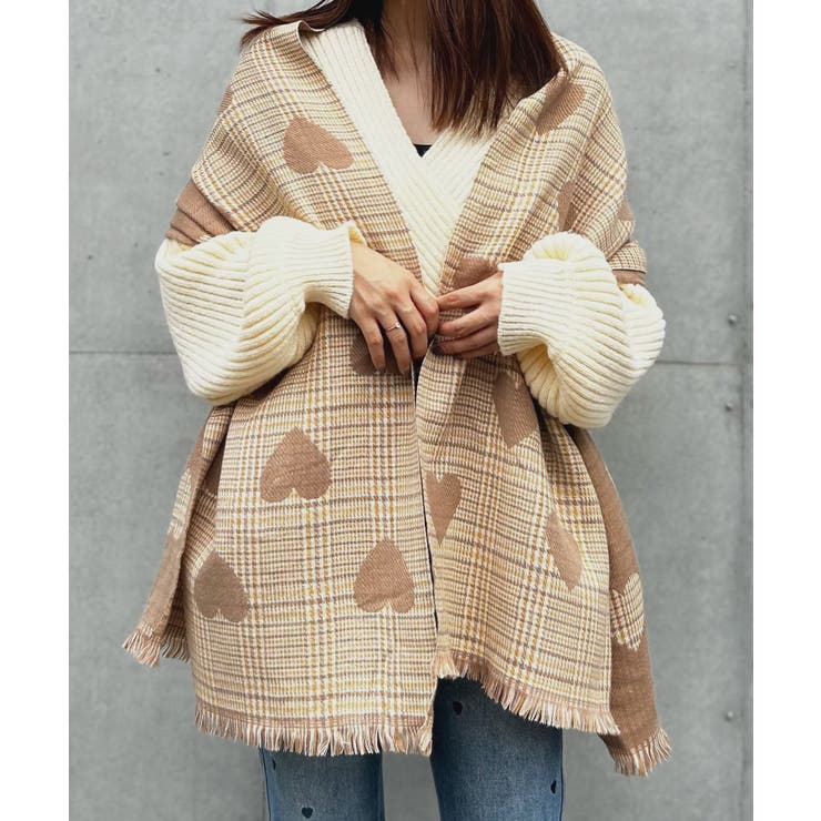 ハートチェック柄ストール 韓国 夢展望 | 夢展望 | 詳細画像4 