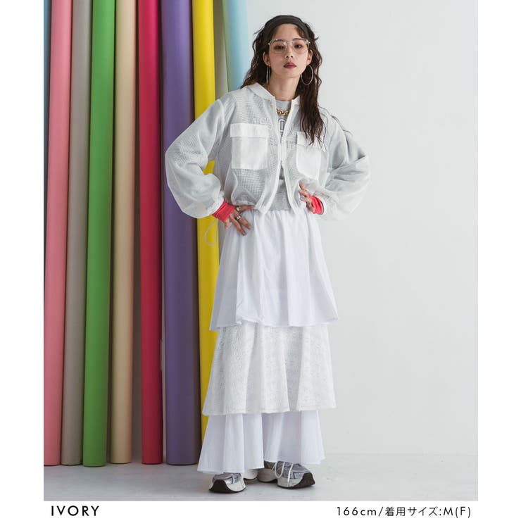 ボリュームスリーブメッシュブルゾン 韓国 夢展望 | 夢展望 | 詳細画像2 