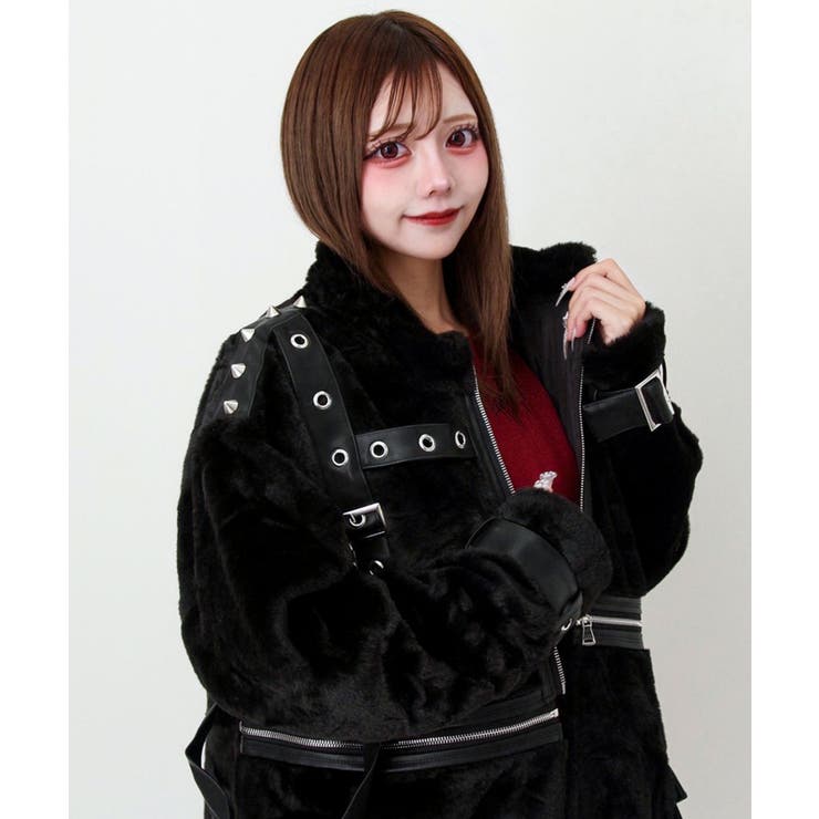 2WAYボンデージファーコート 量産型 地雷系 夢展望 | DearMyLove | 詳細画像7 