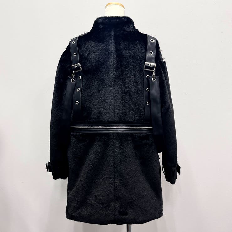 新品　2WAYボンデージファーコート　ユニセックス　地雷系　コート　アウター DearMyLove コート アウター 2WAYボンデージファーコート レディース