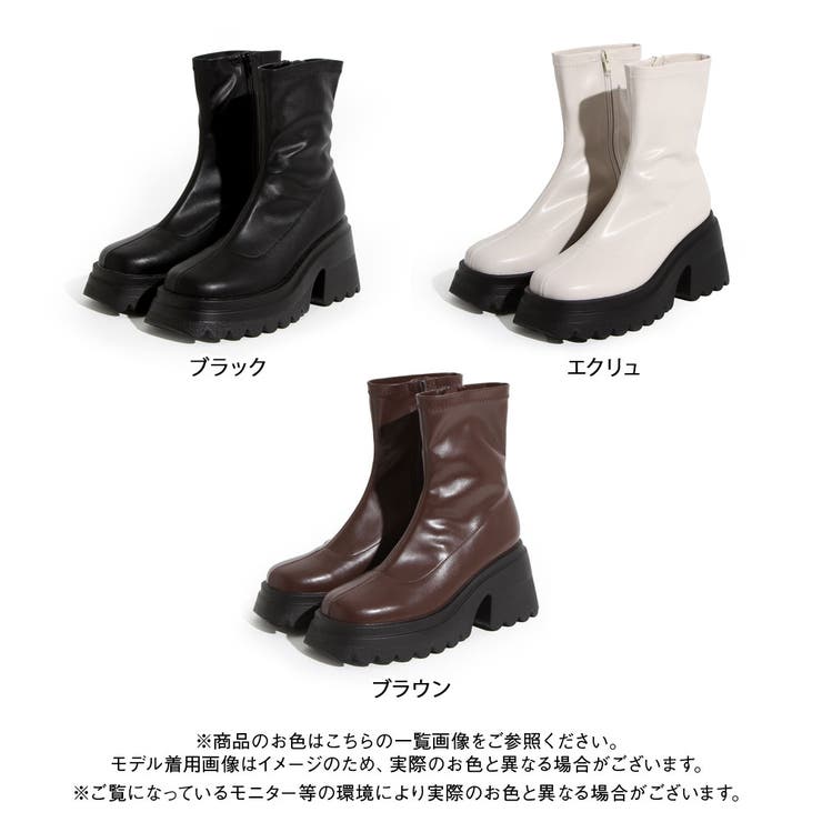 厚底ストレッチフィットショートブーツ 量産型 地雷系 | DearMyLove | 詳細画像40 