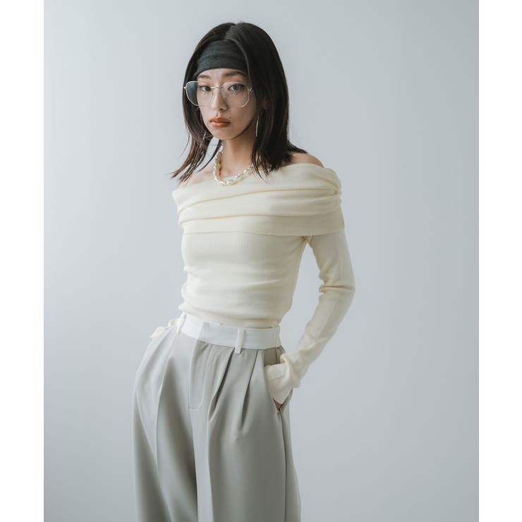 くしゅくしゅオフショルプルオーバーニット 韓国 夢展望 | 夢展望 | 詳細画像2 