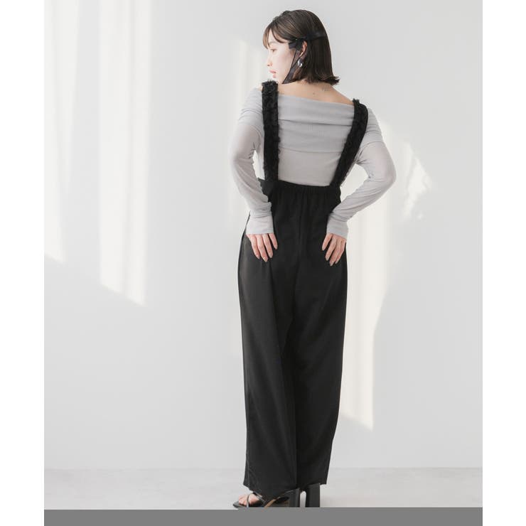 ハイウエストフリルサスペンダーパンツ 【大きいサイズ有】 韓国 夢展望 | 夢展望 | 詳細画像4 