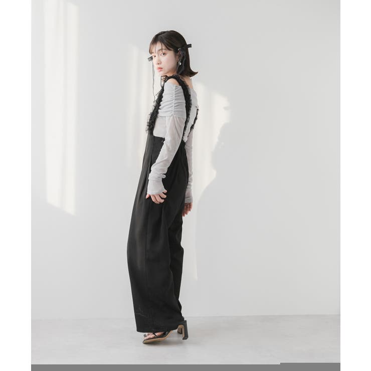 ハイウエストフリルサスペンダーパンツ 【大きいサイズ有】 韓国 夢展望 | 夢展望 | 詳細画像5 