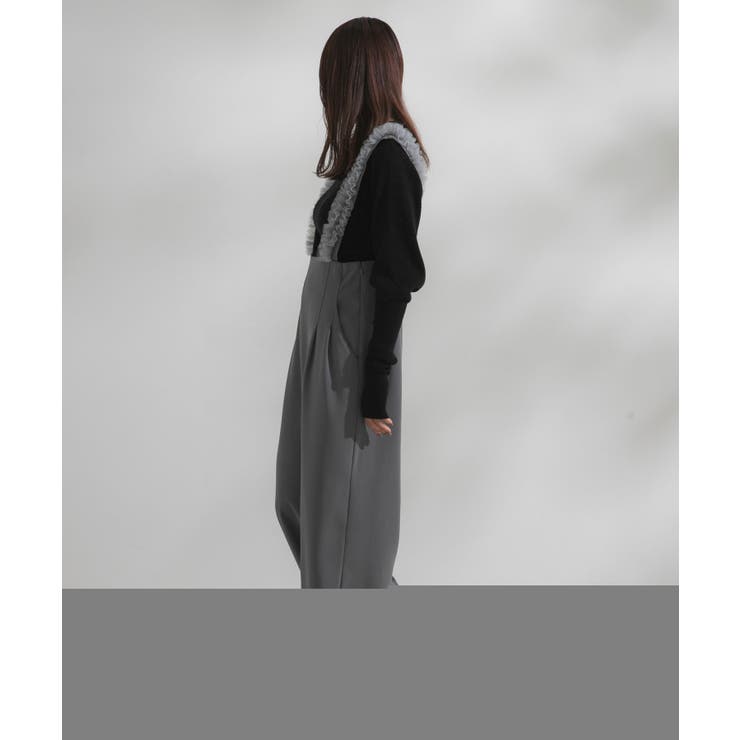 ハイウエストフリルサスペンダーパンツ 【大きいサイズ有】 韓国 夢展望 | 夢展望 | 詳細画像13 