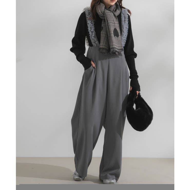 ハイウエストフリルサスペンダーパンツ 【大きいサイズ有】 韓国 夢展望 | 夢展望 | 詳細画像14 