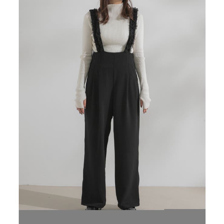 ハイウエストフリルサスペンダーパンツ 【大きいサイズ有】 韓国 夢展望 | 夢展望 | 詳細画像21 