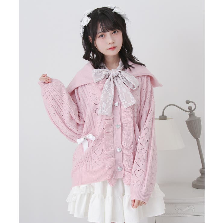 セーラ襟フリルカーディガン 量産型 地雷系 夢展望[品番：YU000047214