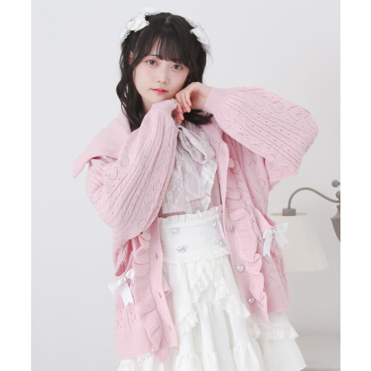 セーラ襟フリルカーディガン 量産型 地雷系 夢展望[品番：YU000047214