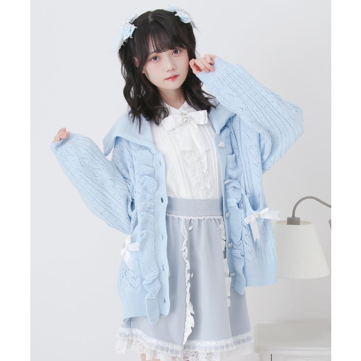 セーラ襟フリルカーディガン 量産型 地雷系 夢展望[品番：YU000047214