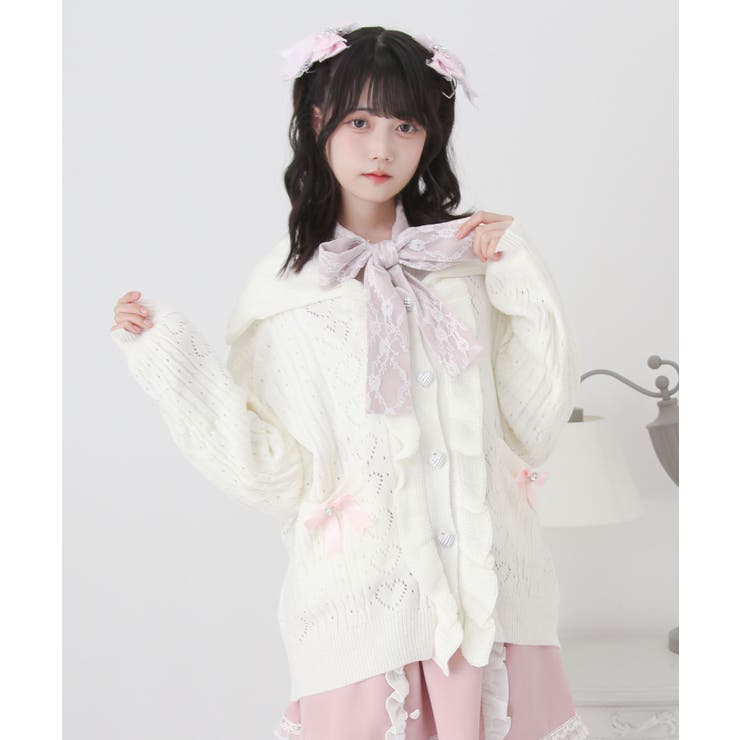 セーラ襟フリルカーディガン 量産型 地雷系 夢展望[品番：YU000047214