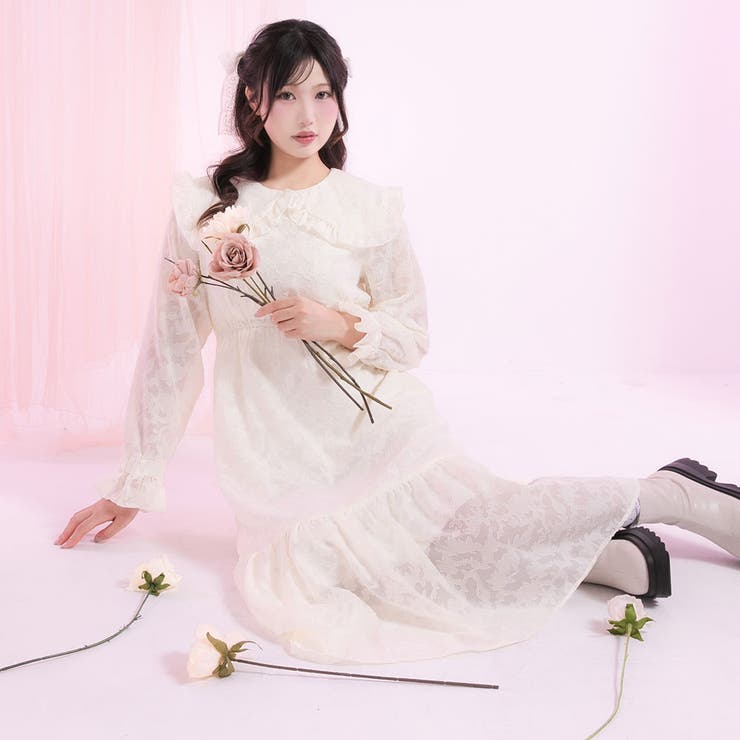 ジャガードレースセーラーワンピース 量産型 地雷系 夢展望 | DearMyLove | 詳細画像7 