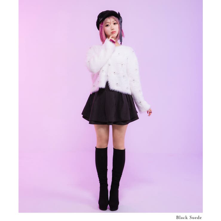 ストレッチY2K太ヒールロングブーツ 韓国 夢展望[品番 ストレッチY2K太ヒールロングブーツ 韓国 夢展望[品番