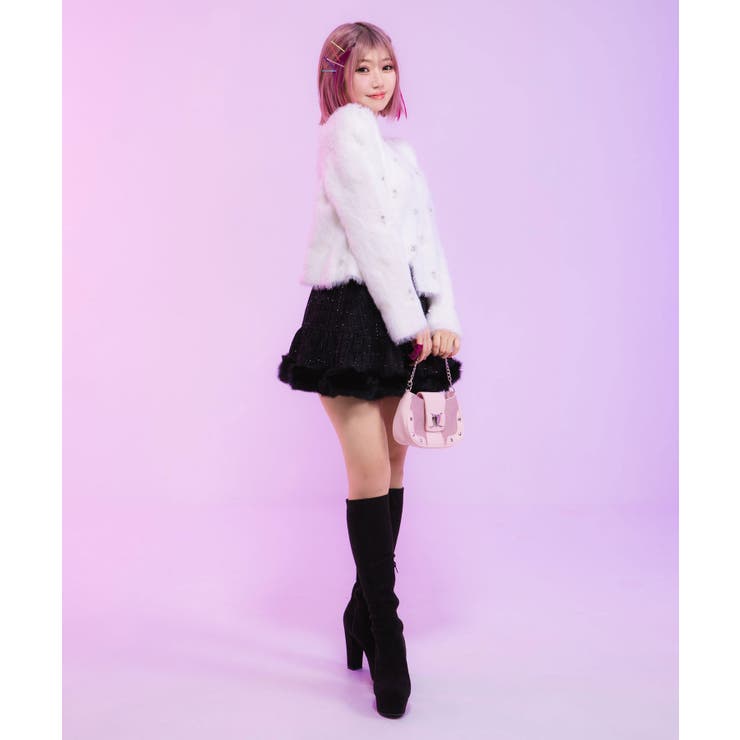 ストレッチY2K太ヒールロングブーツ 韓国 夢展望[品番