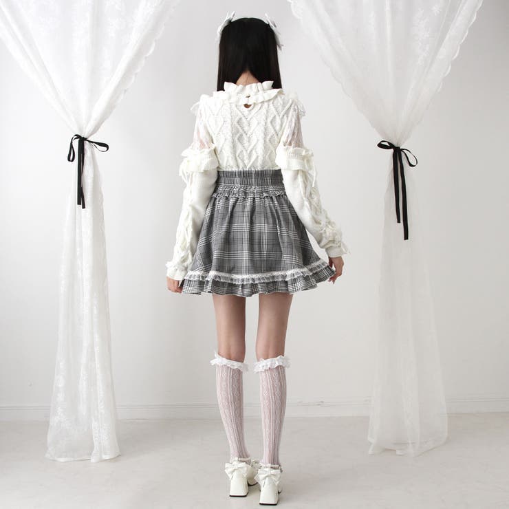 袖レースアップフリルハートビジューニット 量産型 地雷系 夢展望 | DearMyLove | 詳細画像12 