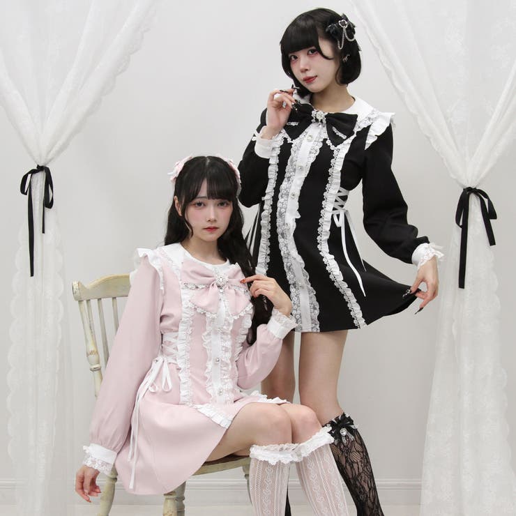 AMBIDEX Store ○ネコカットワークレース ワンピース(F クロ): l