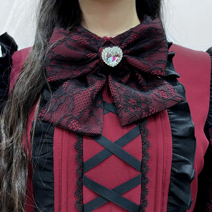 フリルたっぷりレースアップリボンワンピース 量産型 地雷系 夢展望 | DearMyLove | 詳細画像12 