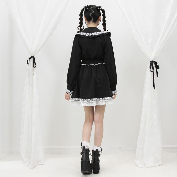 LIZLISA系♡ハシゴレース ポンポン ドットフロッキーポンチョ型