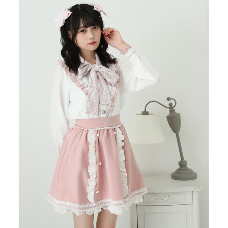 リボン刺繍ギャザースカート 量産型 地雷系 夢展望 | DearMyLove | 詳細画像2 