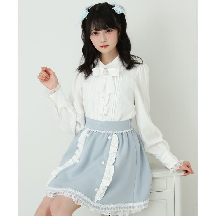 リボン刺繍ギャザースカート 量産型 地雷系 夢展望 | DearMyLove | 詳細画像10 