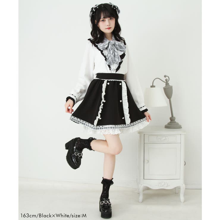 リボン刺繍ギャザースカート 量産型 地雷系 夢展望 | DearMyLove | 詳細画像16 