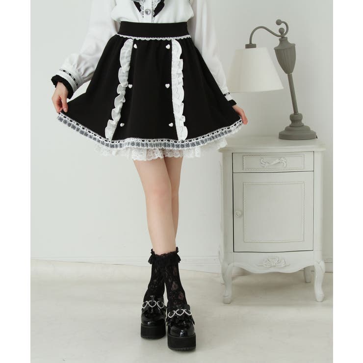 リボン刺繍ギャザースカート 量産型 地雷系 夢展望 | DearMyLove | 詳細画像17 