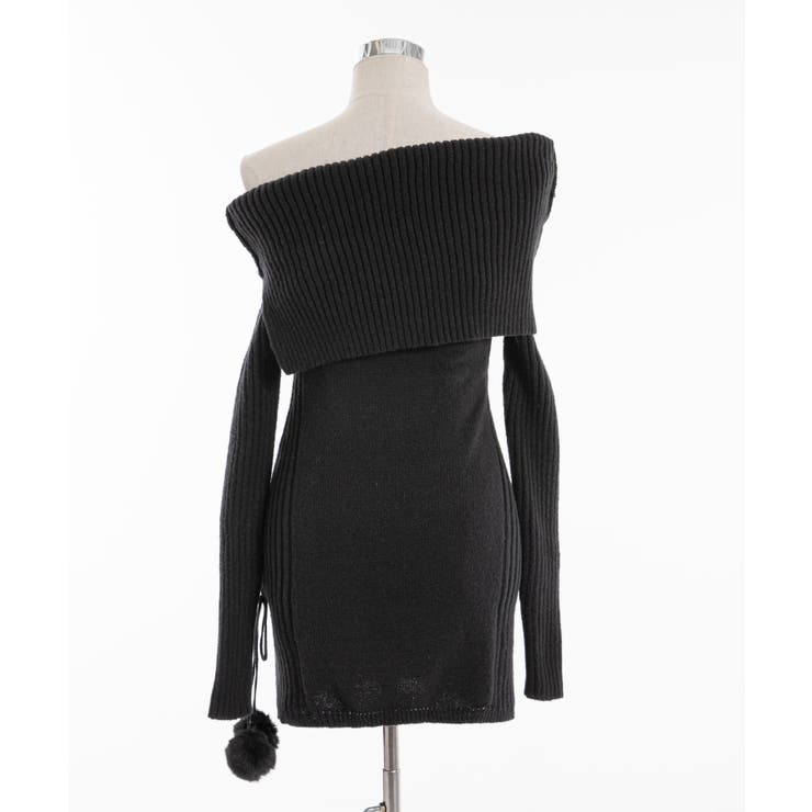 ビジューリボン付オフショルニットワンピース【大きいサイズ有】 韓国 夢展望 | 夢展望 | 詳細画像17 