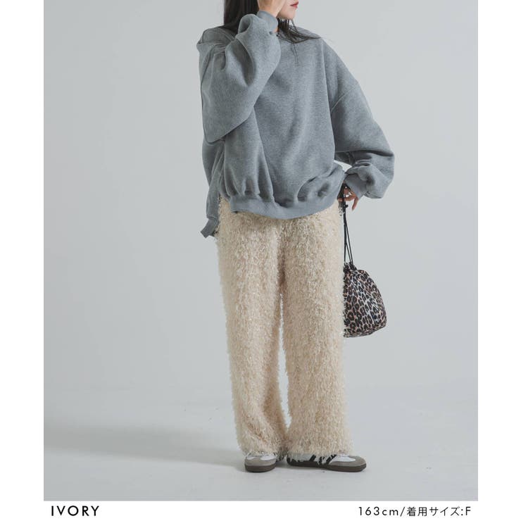 アイボリー | フェザーフリンジパンツ 韓国 夢展望 | 夢展望