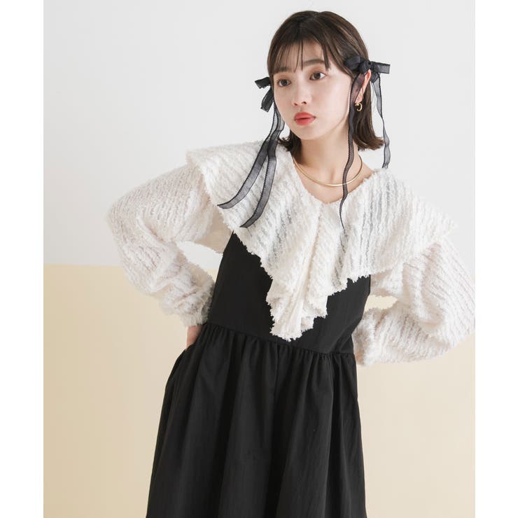 バックリボンタフタフレアワンピース 韓国 夢展望 | 夢展望 | 詳細画像4 