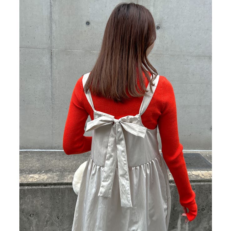 バックリボンタフタフレアワンピース 韓国 夢展望 | 夢展望 | 詳細画像8 